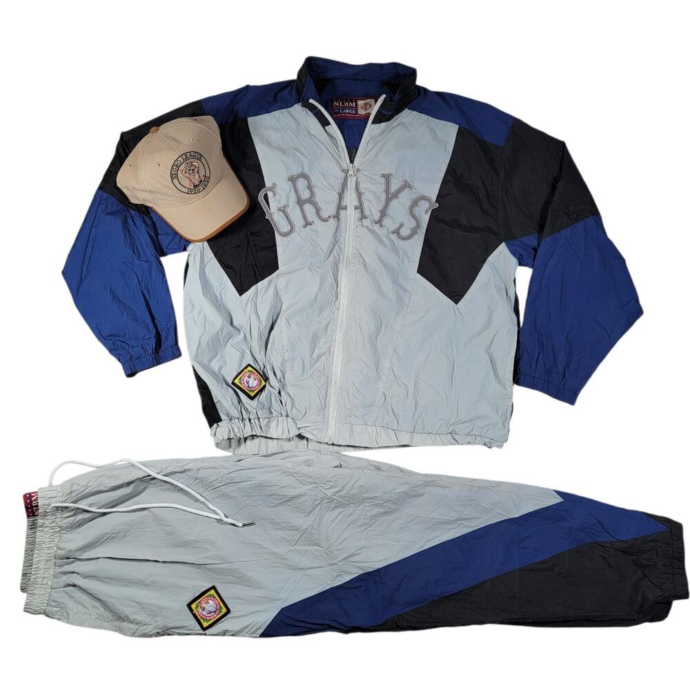 NLBM Negro League Baseball Tracksuit Set Hat Mens Large Windbreaker Jacket Suit